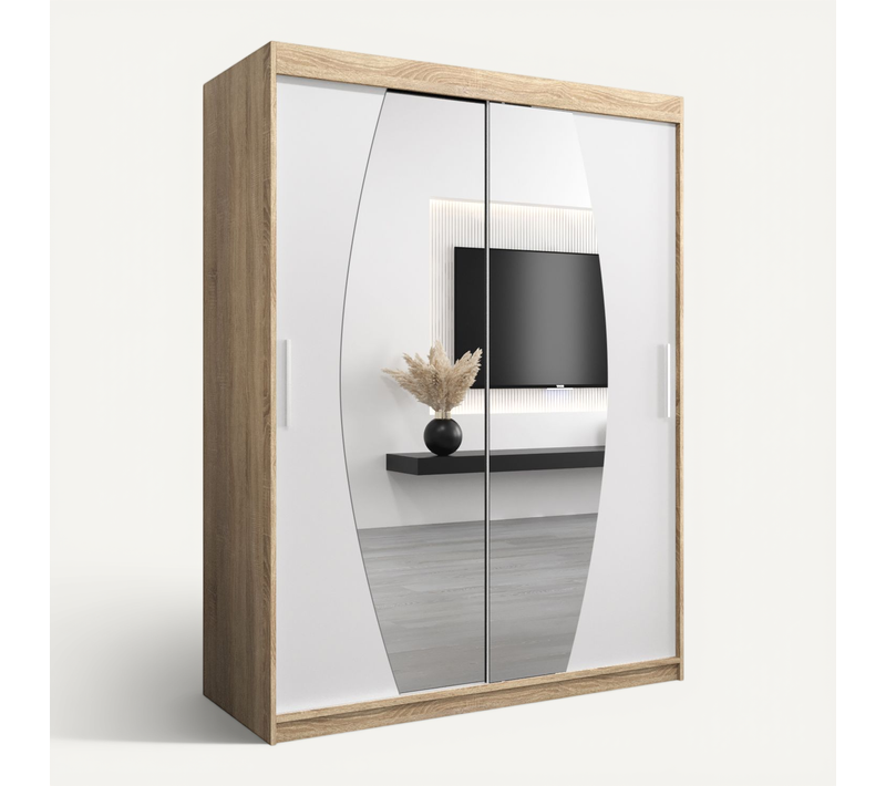 Armoire Elypse à Portes Coulissantes 200/150/62 2 Portes (sonoma/blanc)