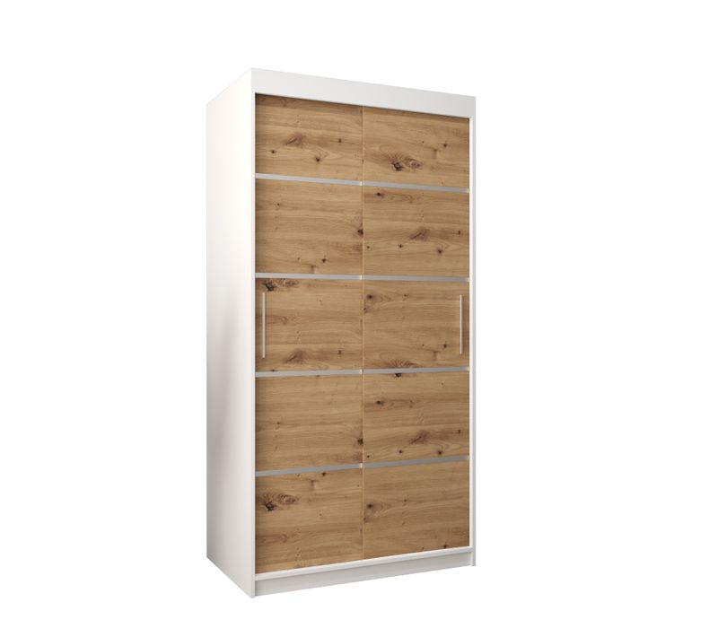 Armoire Verona 1 à Portes Coulissantes 200/100/62 2 Portes (blanc/artisan)