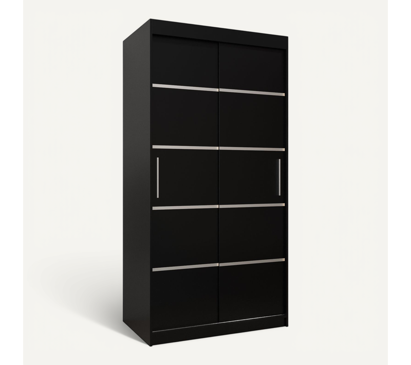Armoire Verona 1 à Portes Coulissantes 200/100/62 2 Portes (noir/noir)