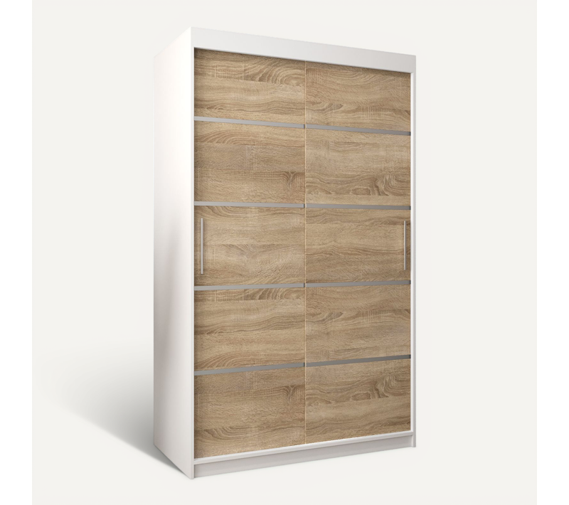 Armoire Verona 1 à Portes Coulissantes 200/120/62 2 Portes (blanc/sonoma)