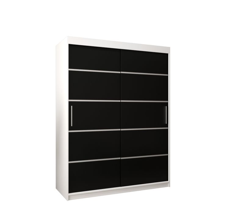 Armoire Verona 1 à Portes Coulissantes 200/150/62 2 Portes (blanc/noir)