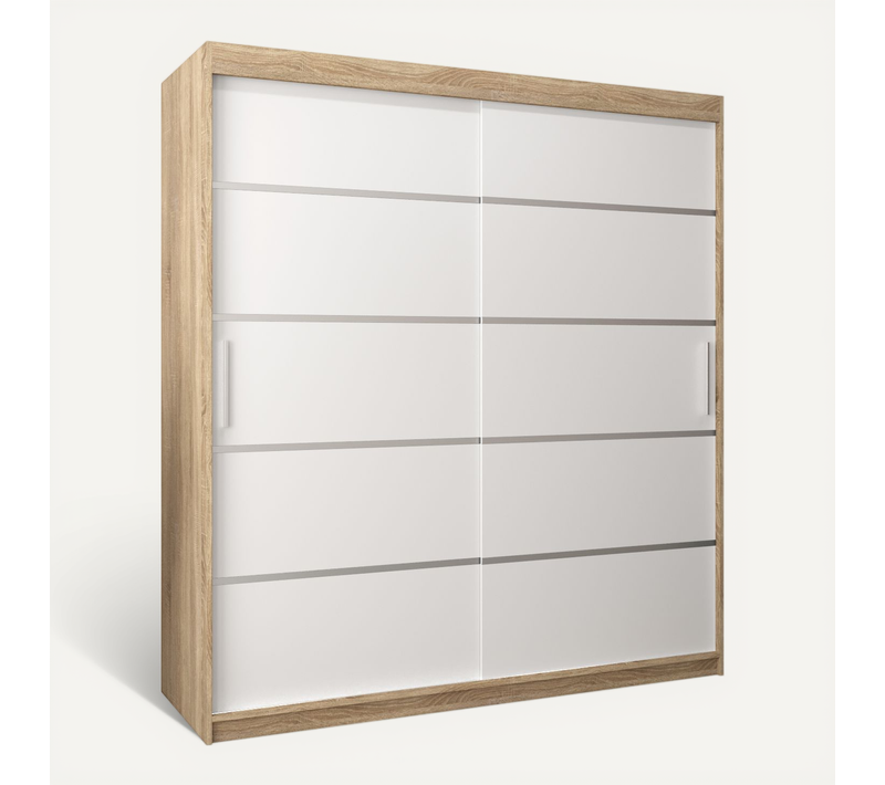 Armoire Verona 1 à Portes Coulissantes 200/180/62 2 Portes (sonoma/blanc)