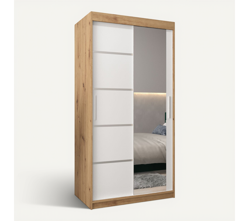 Armoire Verona 2 à Portes Coulissantes 200/100/62 2 Portes (artisan/blanc)