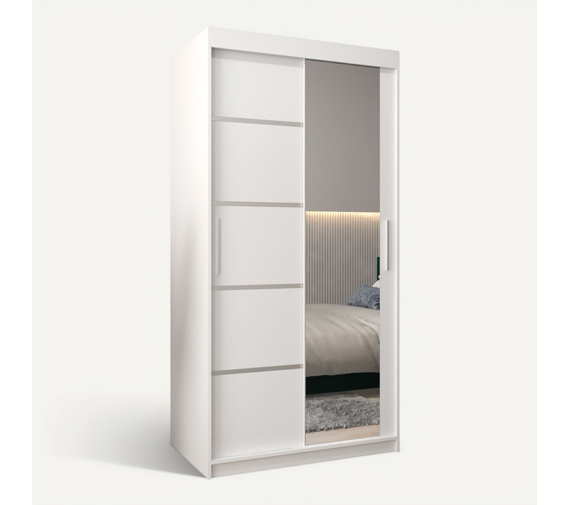 Armoire Verona 2 à Portes Coulissantes 200/100/62 2 Portes (blanc/blanc)