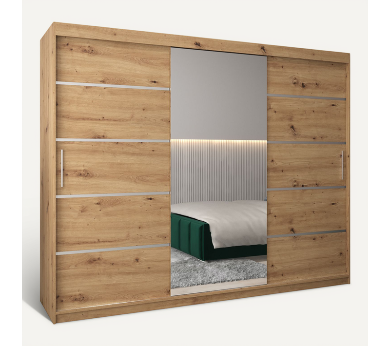 Armoire Verona 2 à Portes Coulissantes 200/250/62 3 Portes (artisan/artisan)