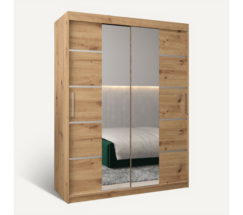Armoire Verona 4 à Portes Coulissantes 200/150/62 2 Portes (artisan/artisan)