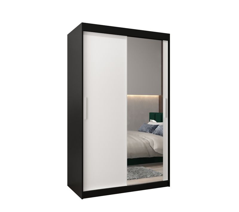 Armoire Tokyo 2 à Portes Coulissantes 200/120/62 2 Portes (noir/blanc)