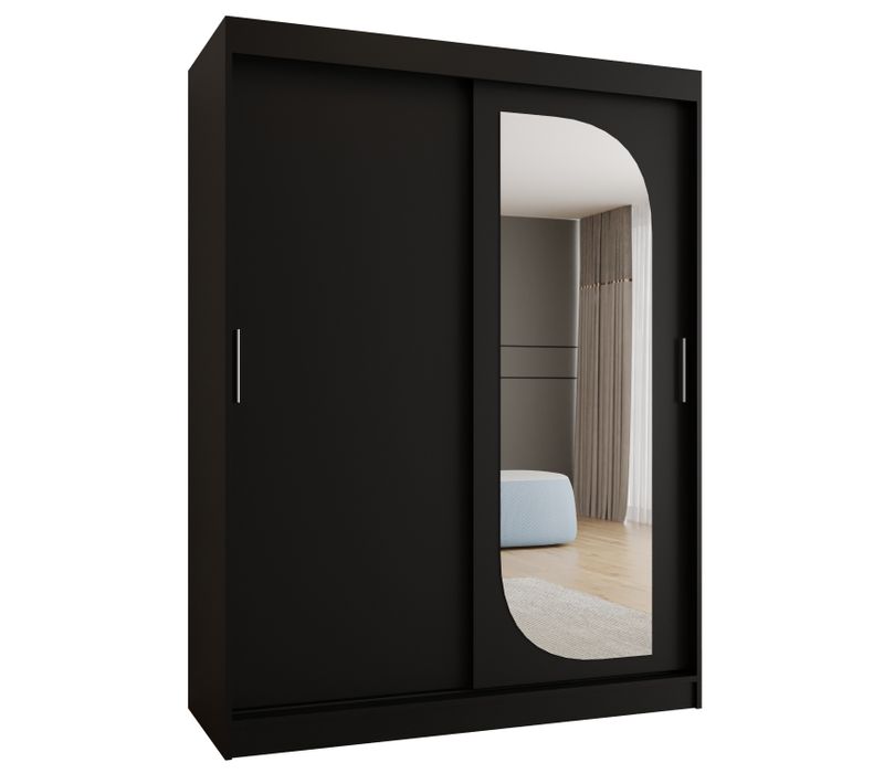 Armoire Lucy à Portes Coulissantes 200/150/62 2 Portes (noir)