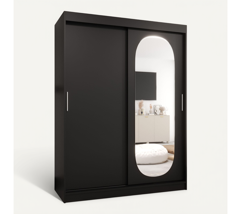 Armoire Royal à Portes Coulissantes 200/150/62 2 Portes (noir)