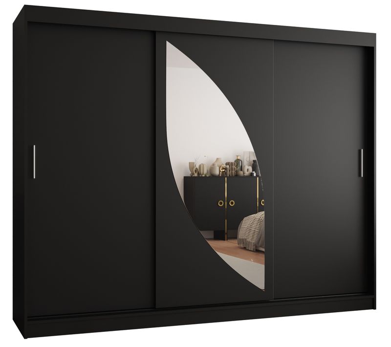 Armoire Milo à Portes Coulissantes 200/250/62 3 Portes (noir)