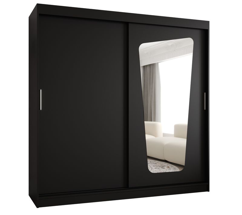 Armoire Moka à Portes Coulissantes 200/200/62 2 Portes (noir)