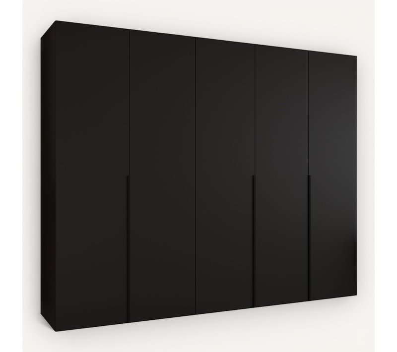Armoire à Portes Battantes Alicante 1 202/250/52 5 Portes (noir/noir)