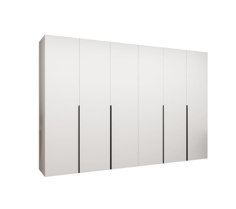 Armoire à Portes Battantes Alicante 1 202/300/52 6 Portes (blanc/noir)