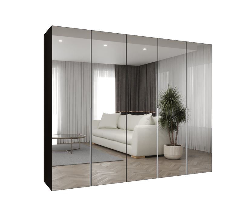 Armoire à Portes Battantes Alicante 3 202/250/52 5 Portes (noir/cachemire)