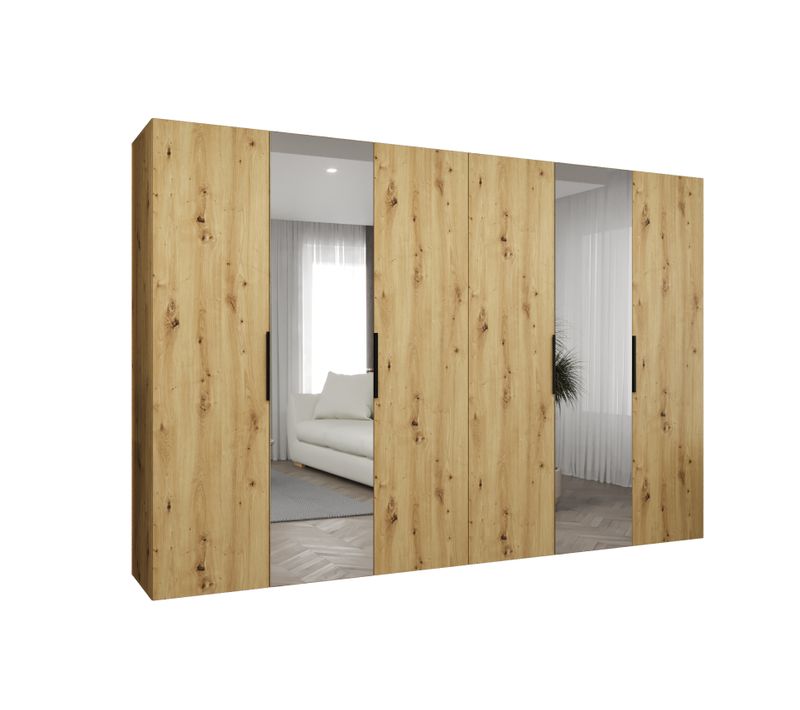 Armoire à Portes Battantes Marbella 2 202/300/52 6 Portes (marron/noir)