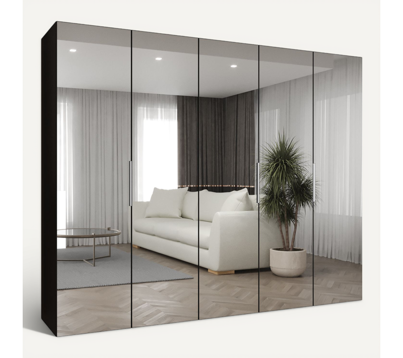Armoire à Portes Battantes Marbella 3 202/250/52 5 Portes (noir/beige)