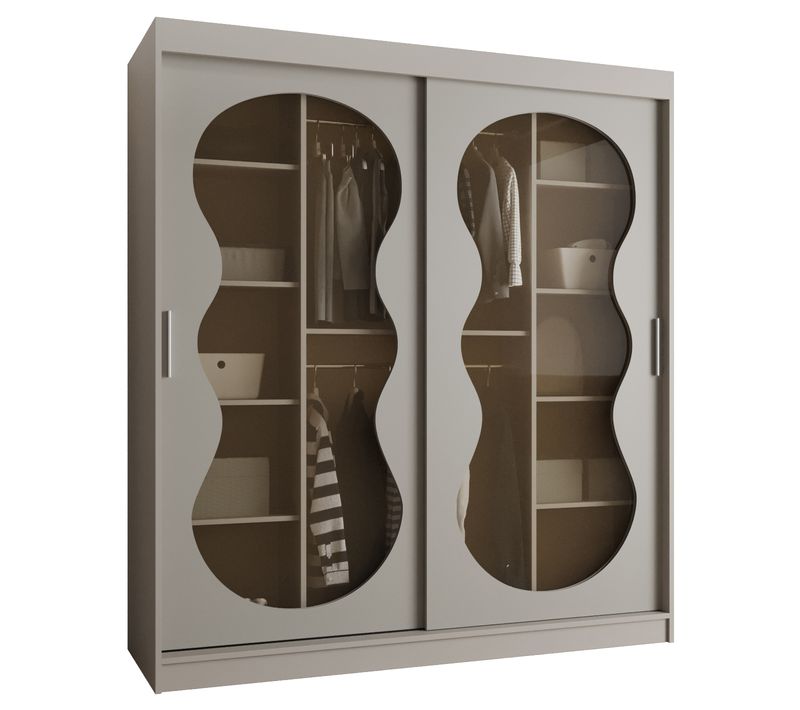 Armoire 2 Portes Bahrajn 3 180 Profondeur 62 Coloris  Taupe