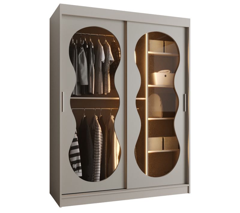 Armoire 2 Portes Bahrajn 2 150 Profondeur 62 Coloris Taupe