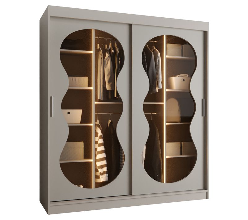 Armoire 2 Portes Bahrajn 2 180 Profondeur 62 Coloris  Taupe