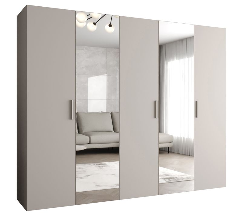 Armoire Bari 2 à Portes Battantes 202/250/52 5 Portes (cachemire)