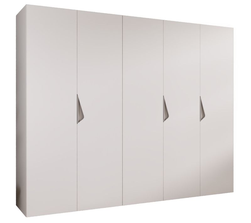 Armoire à Portes Battantes Sandi 1 250 / 202 / 52 (blanc + Poignées: Cachemire)