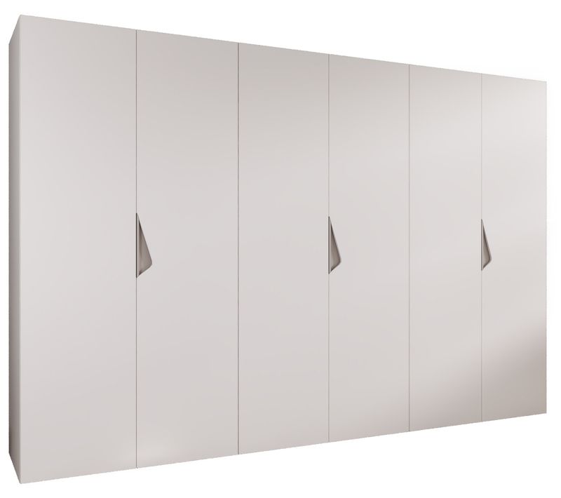 Armoire à Portes Battantes Sandi 1 300 (100x3) / 202 / 52 (blanc + Poignées: Cachemire)