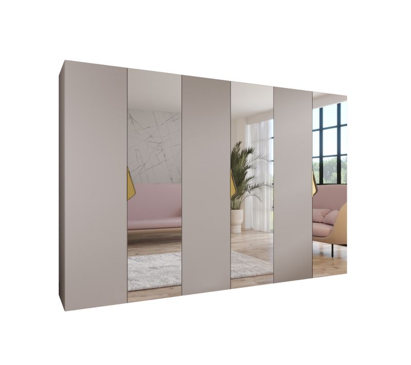 Armoire à Portes Battantes Sandi 2 300 (100x3) / 202 / 52 (cachemire + Poignées: Or)