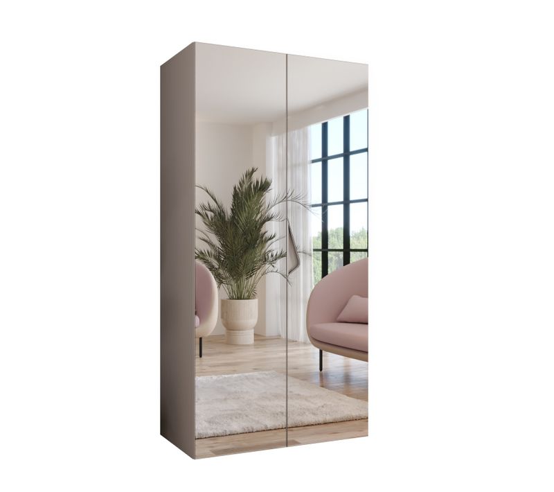 Armoire à Portes Battantes Sandi 3 100 / 202 / 52 (cachemire + Poignées: Cachemire)