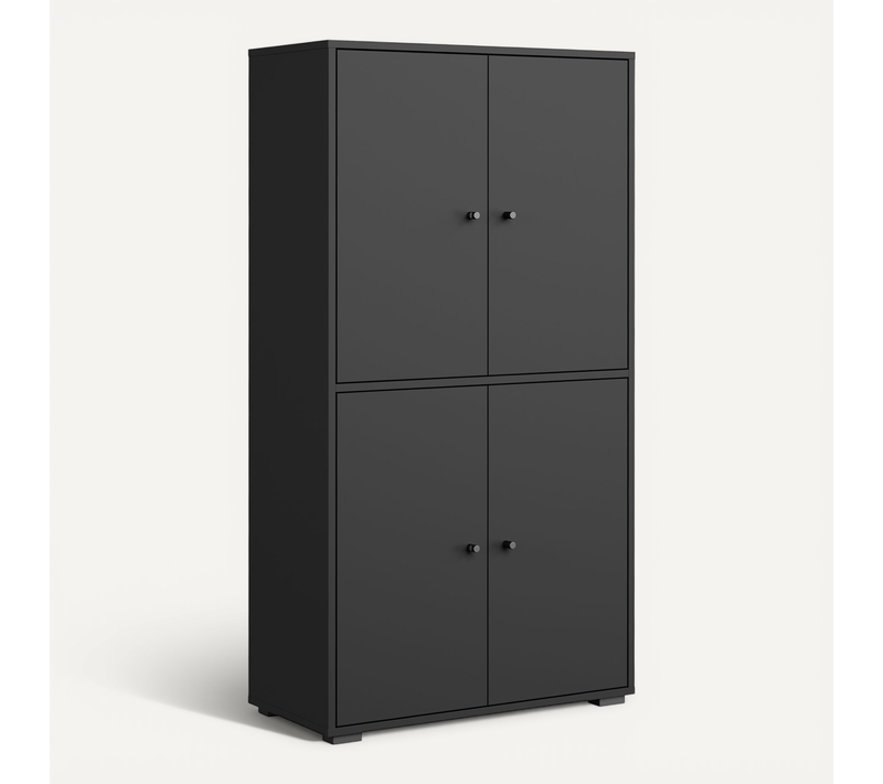 Dafni 20 Armoire à Chaussures Haute, Armoire De Rangement Haute, 70 Cm, Noir