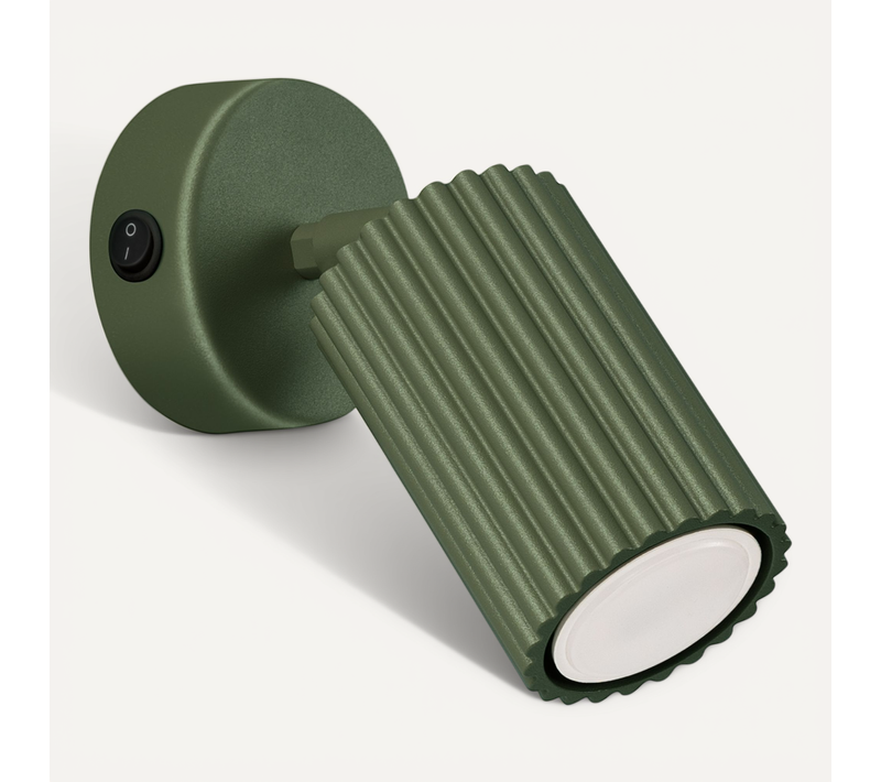 Applique Karbon Vert Olive Avec Interrupteur