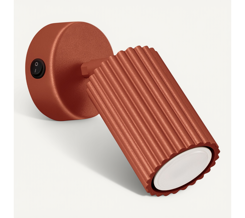 Applique Karbon Rouge Ocre Avec Interrupteur