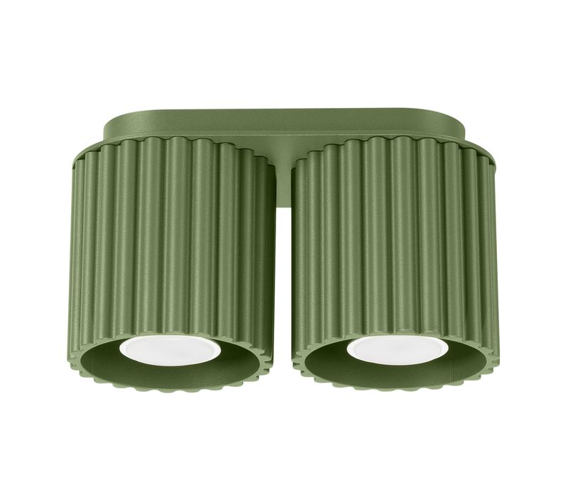 Plafonnier Aura 2 Vert Olive Gu10