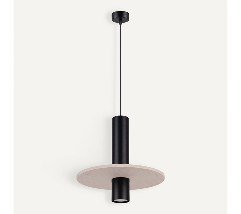 Lampe Suspendue Pelta 1 Noir/beige