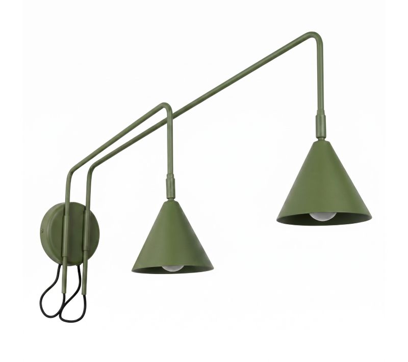 Applique Murale Nox 2 Vert Olive Avec Interrupteur