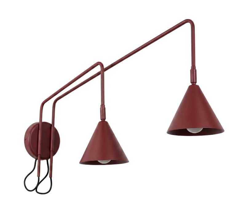 Applique Nox 2 Bordeaux Avec Interrupteur