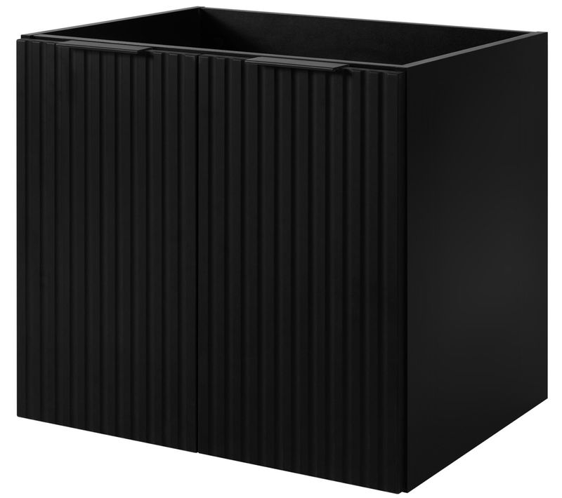 Meuble Suspendu Sous Lavabo Avec 2 Portes Flow Noir 60 Cm