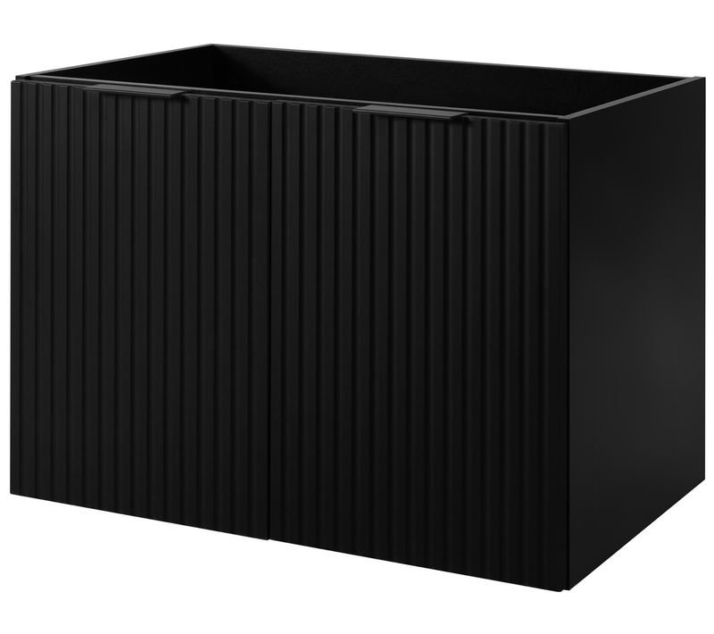 Meuble Suspendu Sous Lavabo Avec 2 Portes Flow Noir 80 Cm