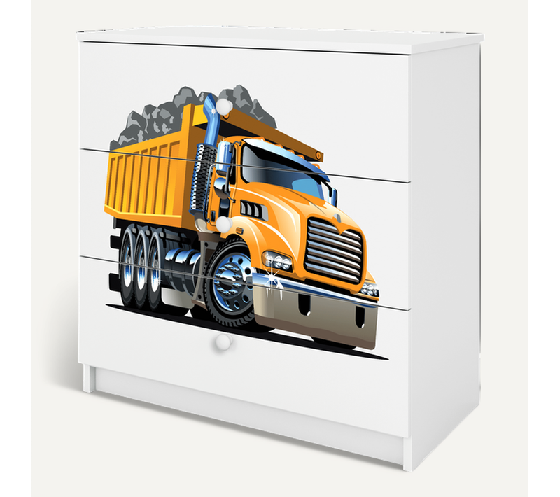 Commode Pour Enfants Avec Tiroirs Camion En Couleur Blanche Babydreams