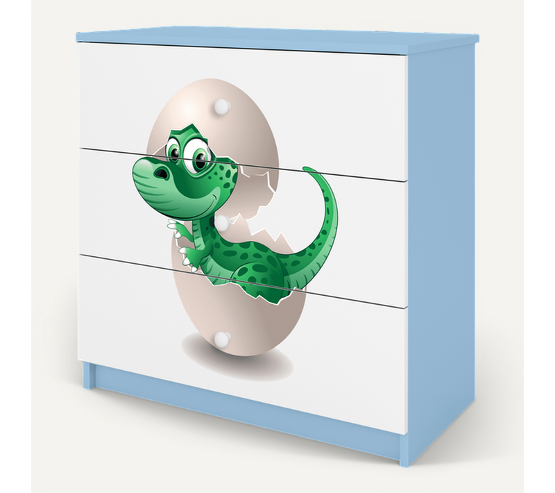 Commode D'enfant Dino Bleu à Tiroirs - Babydreams Pour Une Chambre Ludique