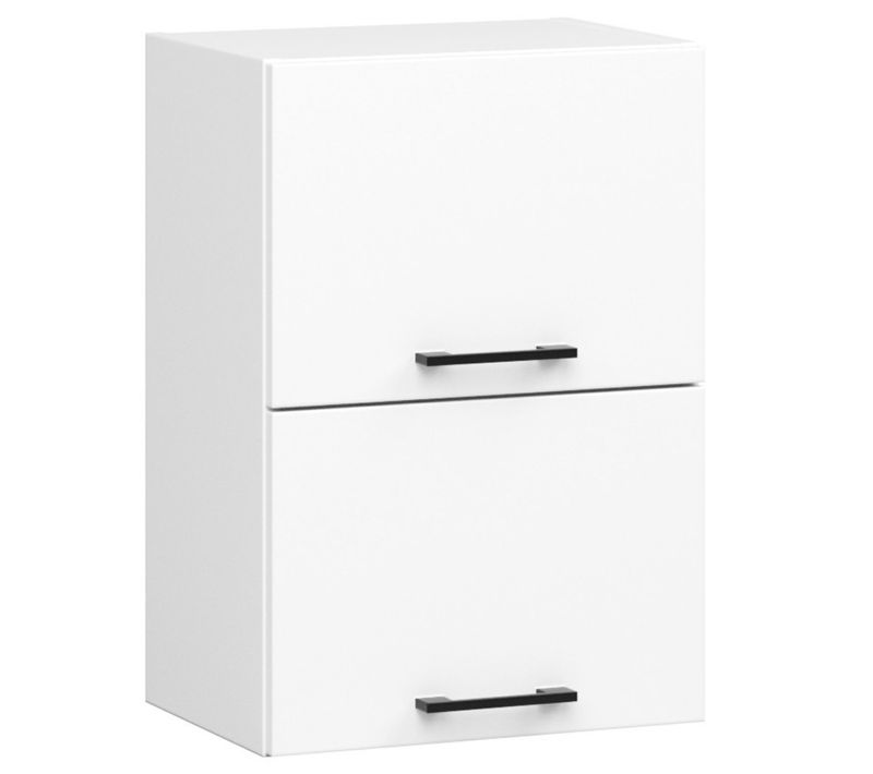 Meuble De Cuisine Haut W40 Oliwia G2 Modulable Blanc 40 Cm 2 Portes Façade Blanche 2 Étagères