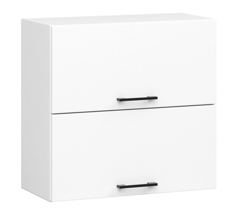 Meuble De Cuisine Haut W60 Oliwia G2 Modulable Blanc 60 Cm 2 Portes Façade Blanche 2 Étagères
