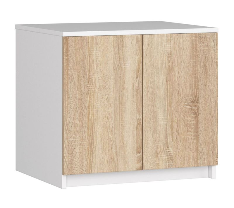 Surmeuble Pour Armoire S60 Blanc 60 Cm 2 Portes Façade Chêne Sonoma 2 Étagères 60x51x55 Cm