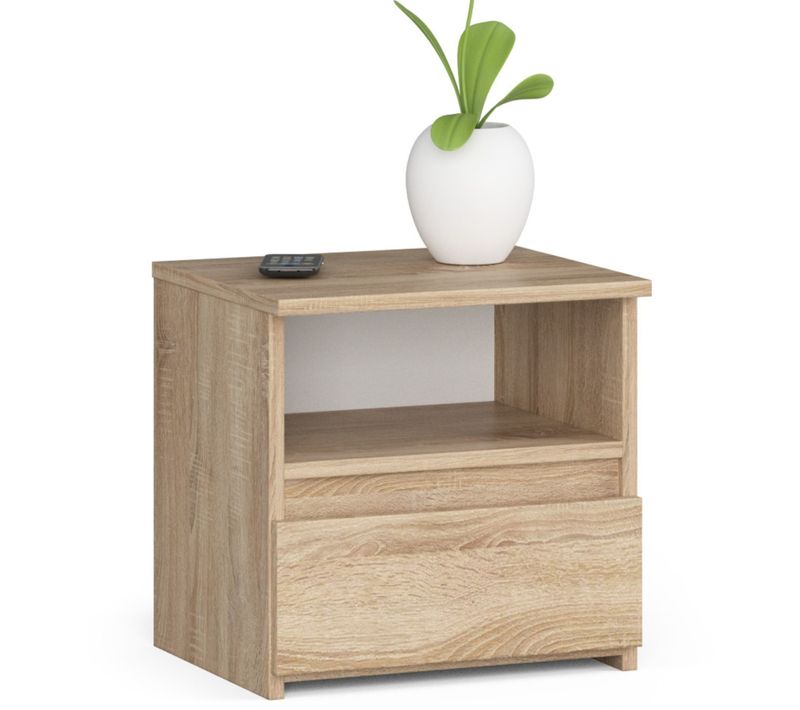 Table De Chevet Cl1 Chêne Sonoma 40 Cm 1 Tiroir Couleur Chêne Sonoma 40x35x40 Cm