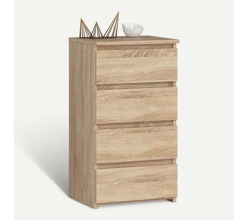 Commode Cl4 Chêne Sonoma 40 Cm 4 Tiroirs Façade Chêne Sonoma 40x35x74 Cm