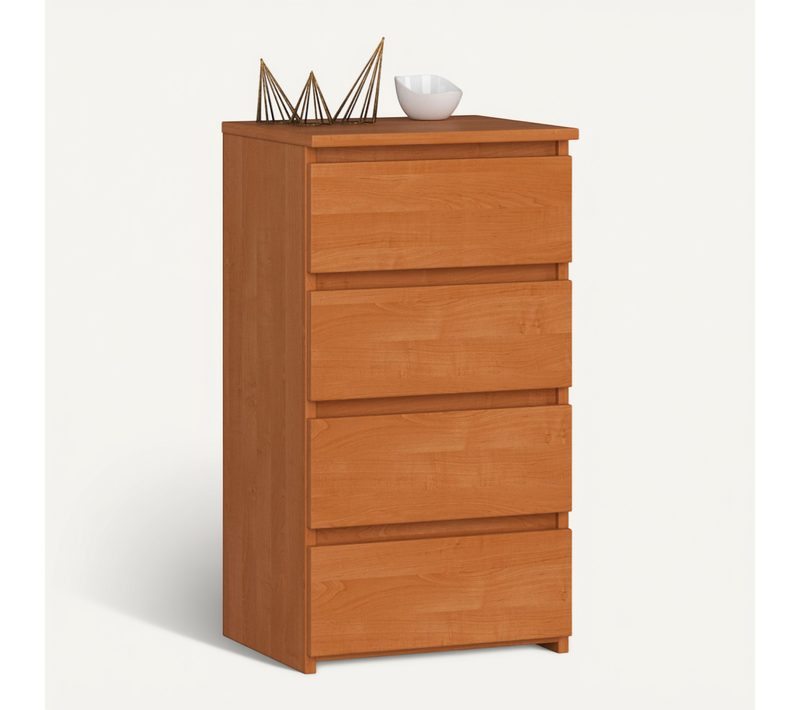 Commode Cl4 Aulne 40 Cm 4 Tiroirs Façade Aulne 40x35x74 Cm