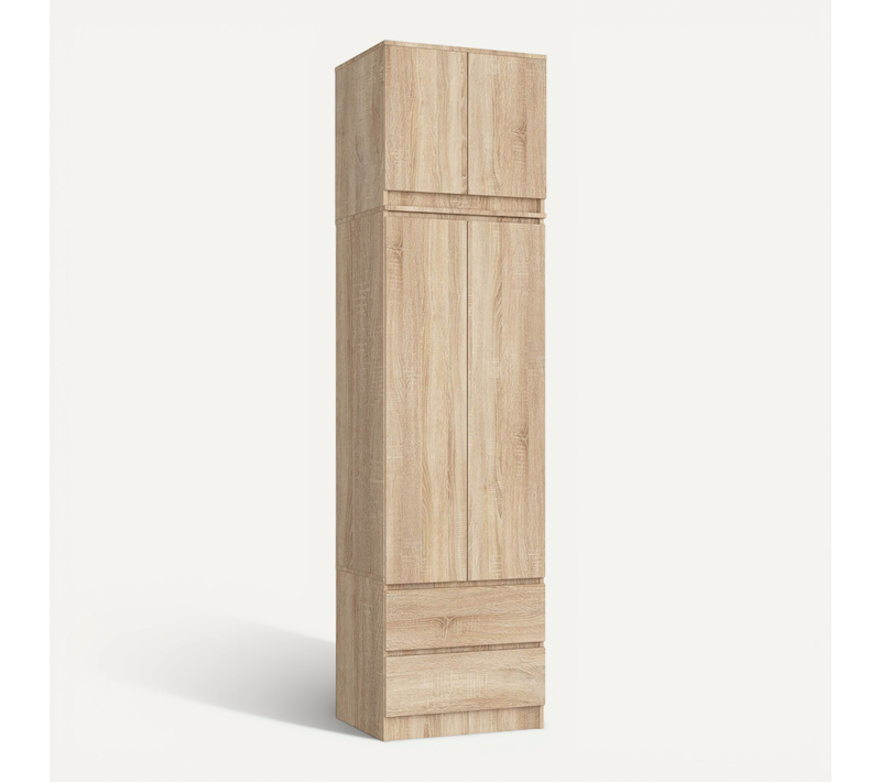 Armoire Avec Surmeuble Akord S60 Chêne Sonoma 60 Cm 2 Portes 2 Tiroirs Façade Chêne Sonoma