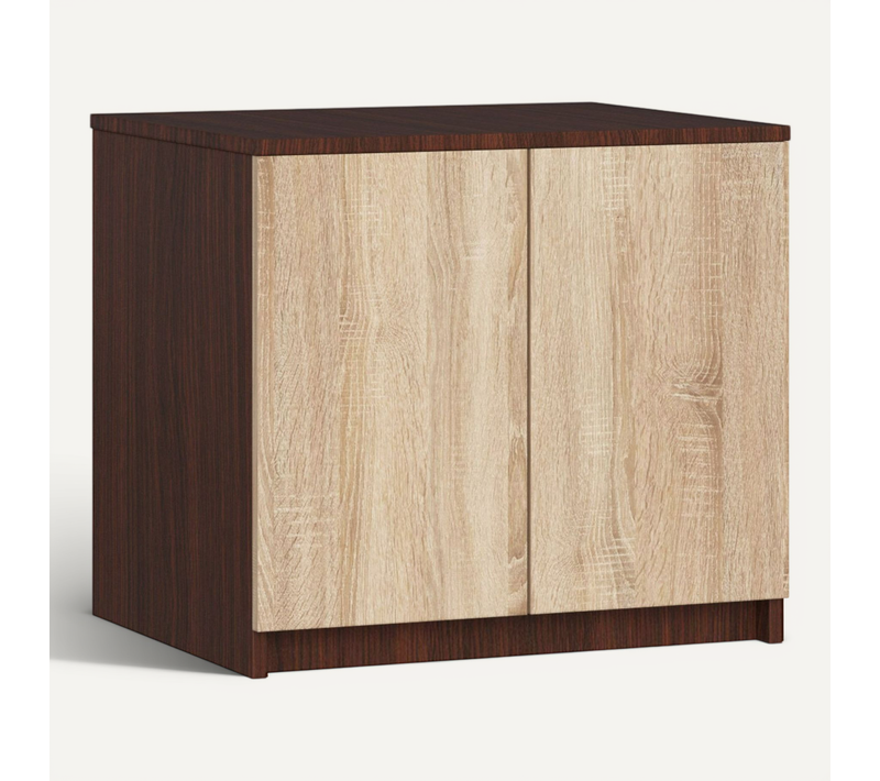 Surmeuble Pour Armoire S60 Wengé 60 Cm 2 Portes Façade Chêne Sonoma 2 Étagères 60x51x55 Cm