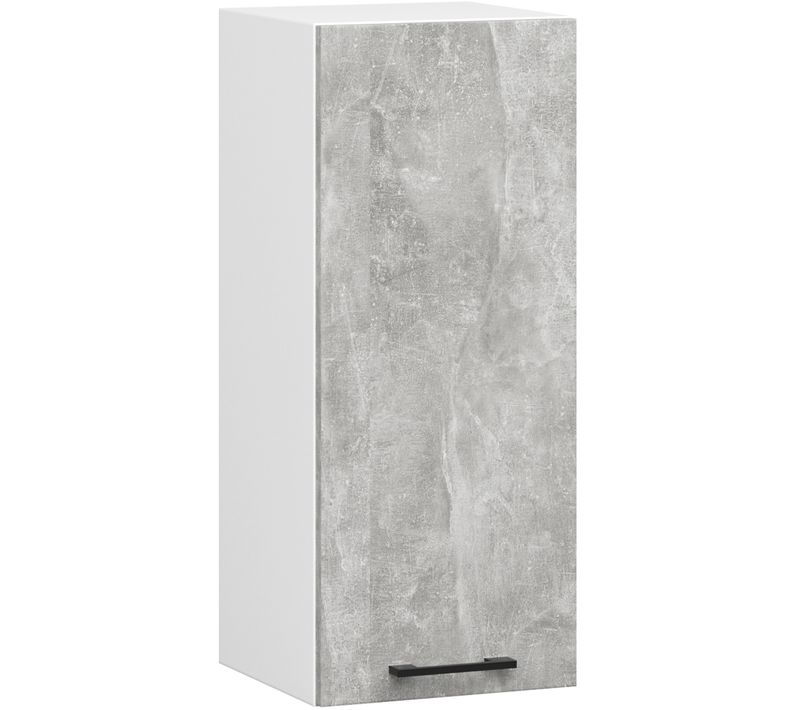Meuble De Cuisine Haut W30 H720 Blanche, Façade Gris 1 Porte, 2 Étagères 72x30x30 Cm