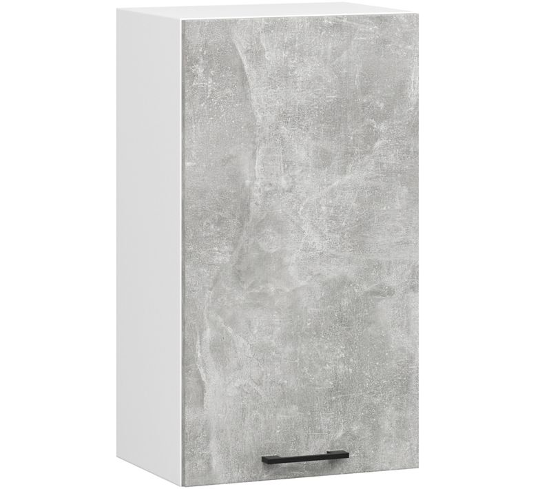 Meuble De Cuisine Haut W40 H720 Blanche, Façade Gris 1 Porte, 2 Étagères 72x40x30 Cm