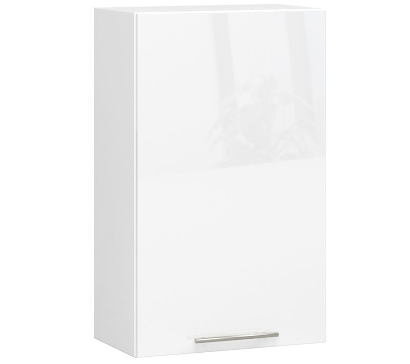 Meuble De Cuisine Haut W50 Oliwia Modulable Blanc 50 Cm 1 Porte 2 Étagères 50x30x72 Cm
